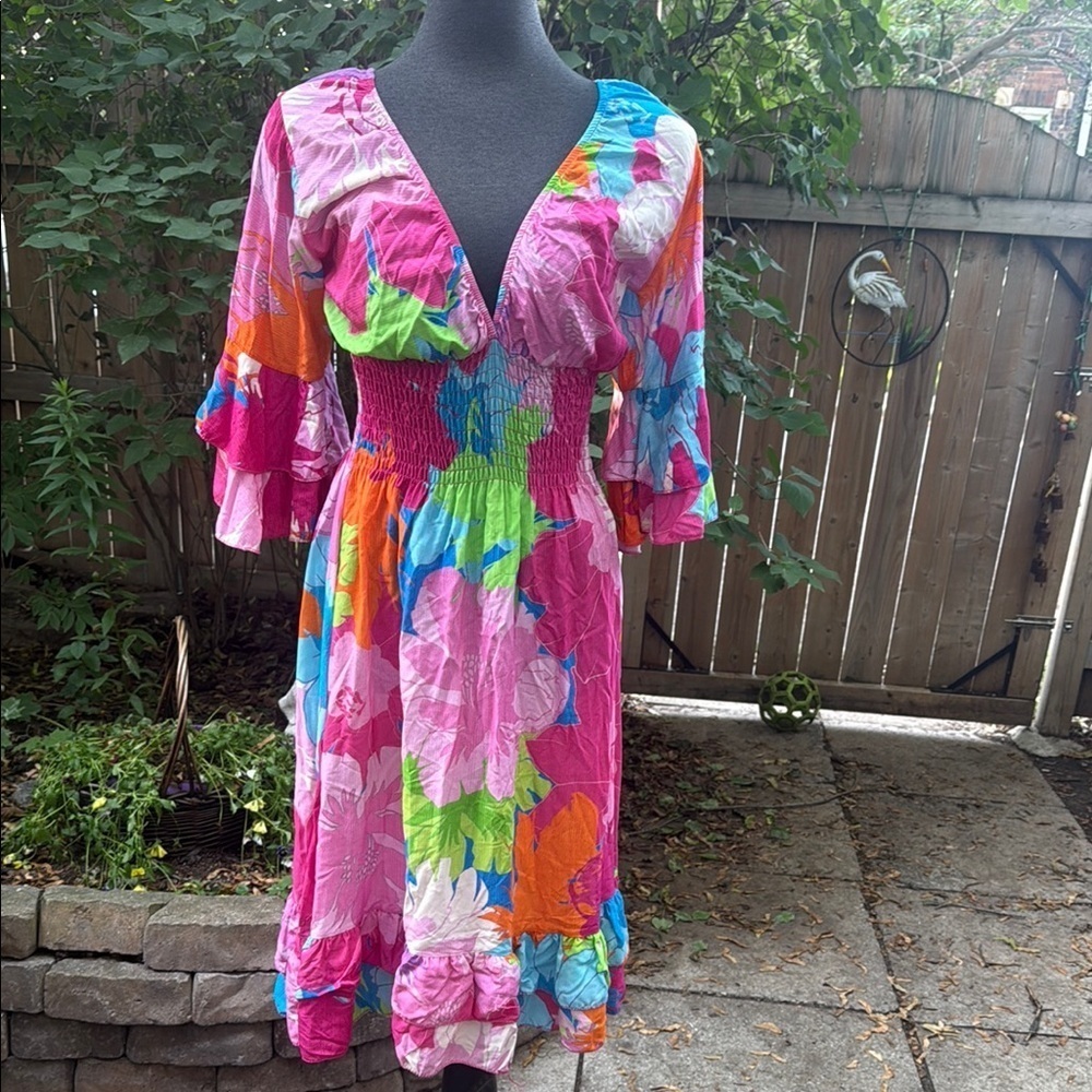 Floral Multicolor Women's Dress